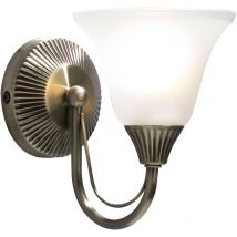 Dar boston - Applique Singola in Ottone Antico completo di Vetro