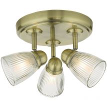 Dar cedric - Spotlight Spotlight Antik Messingglas IP44, 3x G9