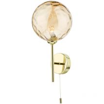Dar Cohen Lampada da parete oro lucido champagne con fossette in vetro da 150 mm