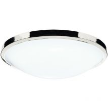Dar Lighting - dar dover - Plafonnier rond simple en acrylique, IP44, chrome poli