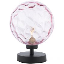 Dar Esben Lampada da tavolo nero opaco fustellato rosa 150 mm vetro