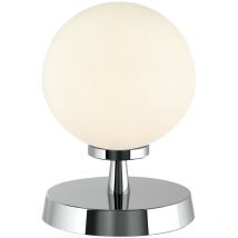 Dar Lighting - dar esben - Lámpara de mesa Touch Cromo Pulido con Cristal Opal