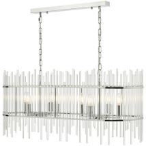 Dar Lighting - Dar Finola Plafonnier suspendu à 8 lumières en verre chromé poli