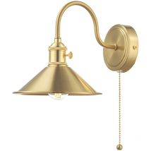 Dar hadano - Applique a cupola in ottone con paralume in ottone, 1x E14