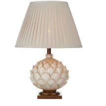 DAR LAYER - Lampada da Tavolo Crema Grande completa di Paralume Tondo Rastremato