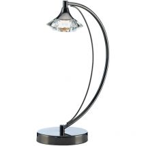 Dar luther - Lampada da tavolo in cristallo cromato nero, 1x G9