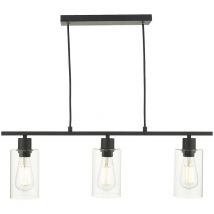 Dar Lighting - dar miu - Barre droite en verre noir mat, 3x E27