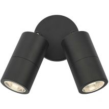Dar ortega - Faretti Applique Nero IP65, 2x GU10