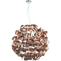 DAR RAWLEY - Lámpara colgante de cinta esférica, cobre cepillado, 12x G9