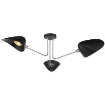 Dar Lighting - dar sebastian - Plafonnier Semi Plafonnier Noir Mat Chrome Poli, 3x E14