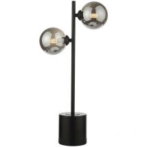 Dar Spiral Lampada da Tavolo a 2 Luci Vetro Fumé Nero Opaco
