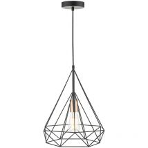 DAR SWORD - Suspension simple Wire Frame Noir et Cuivre, 1x E27