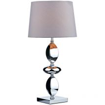 Dar Lighting - dar wickford - Lámpara de mesa grande en cromo pulido con pantalla redonda cónica