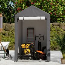 Dark Grey 6x6FT Galvanized Steel Tube Storage Shed