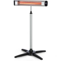 Blumfeldt - Dark Wave Stand - Chauffage extérieur infrarouge, Radiateur rayonnant sur pied, Chauffage terrasse, 2500W, 9 Niveaux, Tube en Carbone
