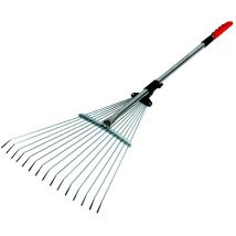 Expanding Telescopic Metal Garden Leaf Rake Cuttings Lawn Adjustable - Darlac