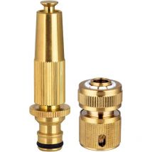 D'Arrosage en Laiton Réglable pour Pistolet Haute Pression en Laiton, pour Tuyau de Jardin, Robinet Tuyau d'arrosage, connecteurs Rapides et Embouts