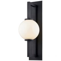 Hudson Valley Lighting - Darwin Aplique de Pared 1 Luz Negro Texturado, Cristal, IP44