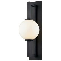 Hudson Valley Lighting - Darwin Applique da parete a 1 luce testurizzata nera, vetro, IP44
