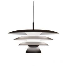 DaVinci Plafoniera a sospensione moderna a cupola da 50 cm nera piatta 1x E27