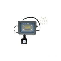 Dawei faro faretto a led con sensore crepuscolare pir 10W luce bianco fredda 6000k 1000Lm IP65 con staffa colore grigio led Pioneer