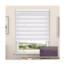 Newedgeblinds - Day And Night Zebra Roller Blind with Cassette(Blue Night, 110cm x 220cm)