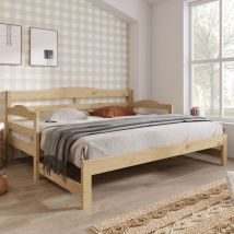 Daybed Cabin Bed SIngle Guest Bed Sofa Bed, Pull out Trundle for Living Room and Bedroom - (3 ft) 90 x190 cm -Natural