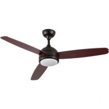 Orion91 - Dayron Vermont Deckenventilator Mit Licht, 3 Flügel, 56 W, 6 Geschwindigkeiten, Schwarz