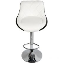 Dazhom - 8 Chaise de bar cuillère noire à dossier blanc
