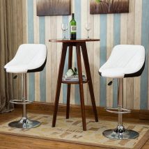 Dazhom - Chaise de bar cuillère dos blanc et noir à l'avant