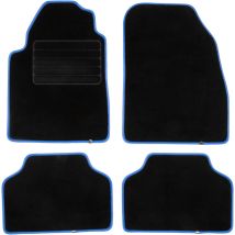 Tapis De Voiture Prague Ganse Nubuck Bleu - Universel - Antidérapant - 4 Pièces : Avant + Arrière - Tapis De Sol Automobile - Haute Qualité - Dbs