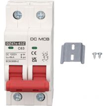 Eosnow - DC-Leistungsschalter 2P 63A 6KA Schaltleistung DIN-Schieneninstallation Miniatur-Leistungsschalter für Solar pv 1000V