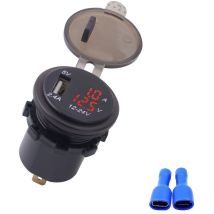 Owsoo - DC12-24V 2.1A 3 en 1 Therme de thermomètre imperméable à led numérique multifonction