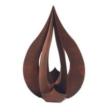 Jardinex - Déco jardin goutte métal rouillé - Rouille 90 cm