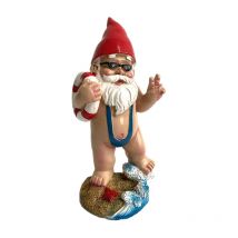 Statue de jardin Nain de natation, ornement en résine de 15 cm adapté pour la décoration intérieure ou extérieure de la pelouse