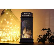 Décoration de Noël en Bois, Lanterne avec led h=32,5cm l=15cm