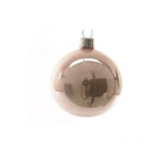 Décoration de sapin de Noël Boule en verre rose brillant 8 cm