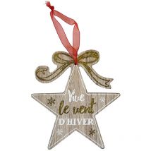 Décoration de sapin à suspendre étoile de noël en bois