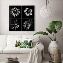 Defibrico - Décoration murale abstraite noire 40 x 40 x 4 cm