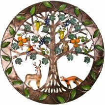 Irisfr - Décoration Murale Arbre De Vie en Bois Arbre De Vie Art Mural -,Signe De Famille Arbre en Métal, Décoration Murale, Décoration D'intérieur,