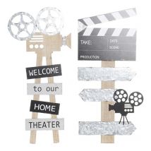 Décoration murale Dkd Home Decor 32 x 2 x 70 cm noir gris vintage (2 pièces)