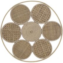 Décoration Murale Rotin 45,5X2X45,5 Naturel