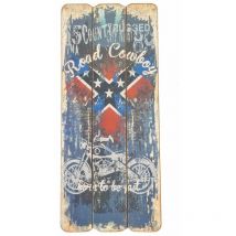 Décoration murale en bois à suspendre moto road cowboy