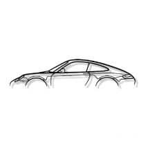 Shape Paris - décoration murale en métal - Silhouette de voiture - 911 carrera mod 997 - 120 cm