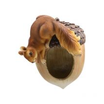 Jardindeco - Décoration murale en résine Ecureuil avec gland Gland