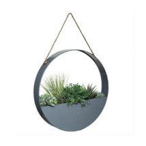 Décoration Murale à Suspendre 'Plante' 44cm Gris