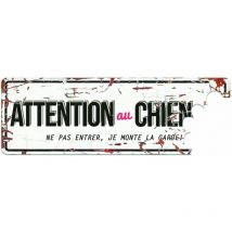 Plaque 'attention au chien' Couleur : Blanc