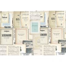 Papier peint panoramique beige affiches musique Tapisserie panoramique musique salon Papier peint panoramique Shabby Chic avec partitions pour chambre