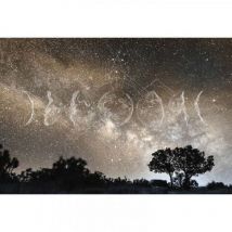Papier peint panoramique idéal pour chambre Tapisserie panoramique lune original Papiers peints panoramique ciel étoilé pour salon