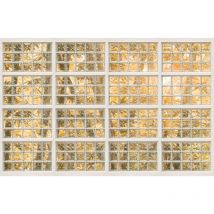 Papier peint panoramique trompe l'oeil fenêtre pour cuisine Tapisserie panoramique orange avec arbres Papier peint panoramique pour salon